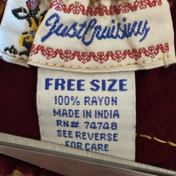 Just Cruising Free Size Vintage Boho Festival Full A-Line Maxi Skirt 5003 - Picture 7 of 8